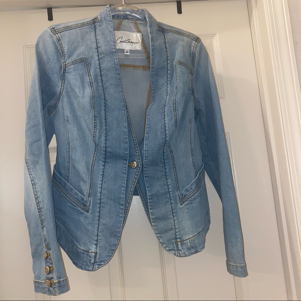 Cropped Denim Carol Anderson Blazer Jacket NWOT